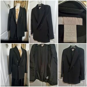H&M  BLACK WOMEN'S DOUBLE BREASTED JACKET- SMALL